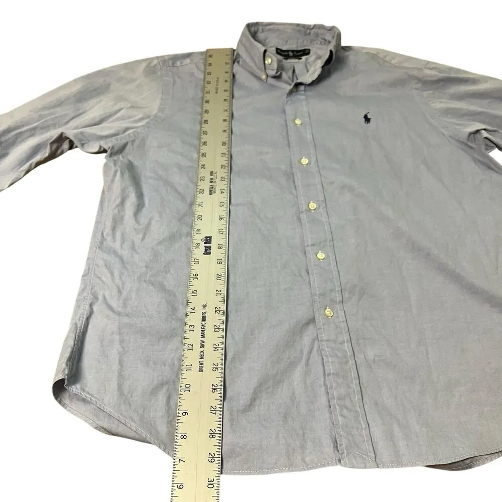 Ralph Lauren Dress Shirt Mens 16.5 34-35 Blue Classic Fit Button‎ Down RN 41381